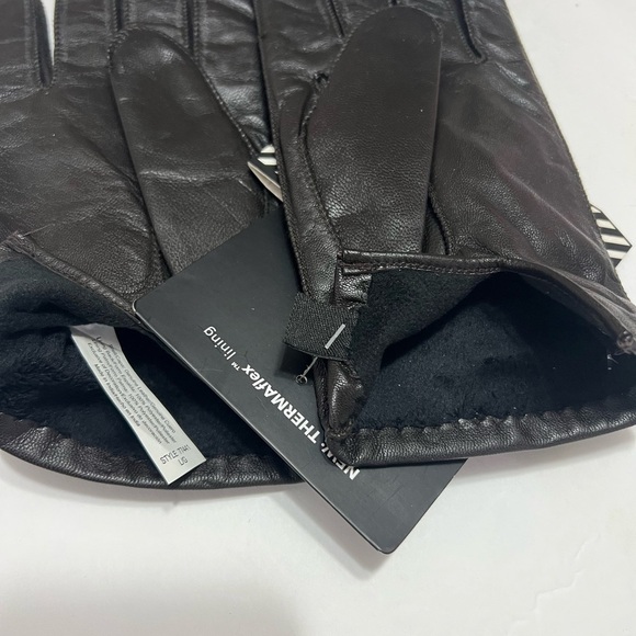 Isotoner Signature Men's Size L Leather Brown Gloves Smartouch Technology New - Picture 5 of 12